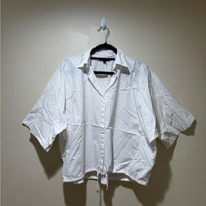 Lauren Ralph Lauren Dolman Sleeve Poplin Button Down Shirt White